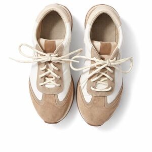 Tory Burch White and Tan Sneakers